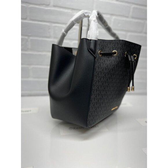 Michael Kors bucket phoebe tote bag large two tone MK signature black - Picture 11 of 12